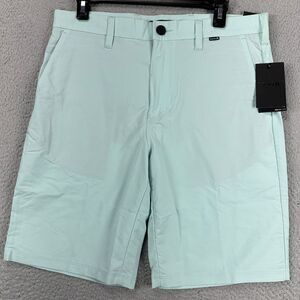 Hurley Nike Dri-Fit DF Chino Shorts Men 32 Mint Green Flat Front Pocket Golf NEW